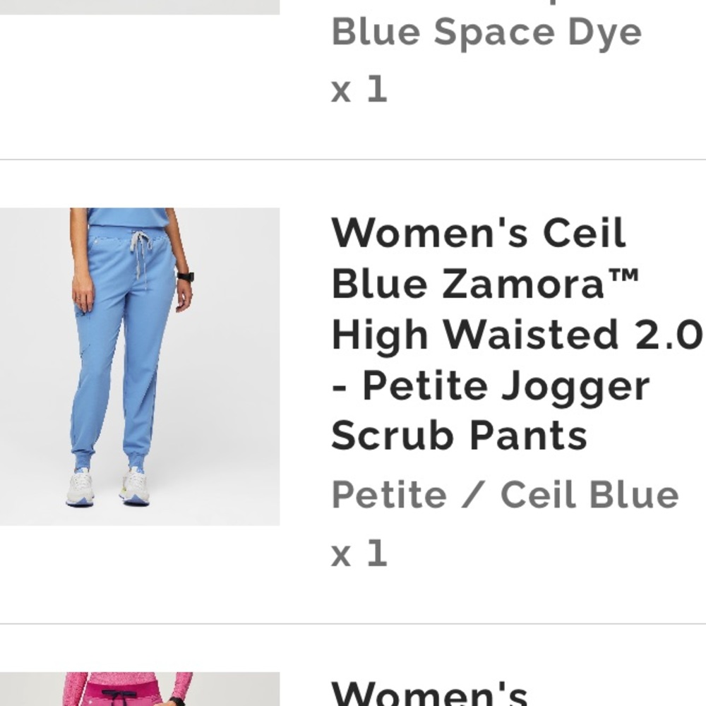 COPY - Figs high waisted Zamora joggers ceil blue XL petite